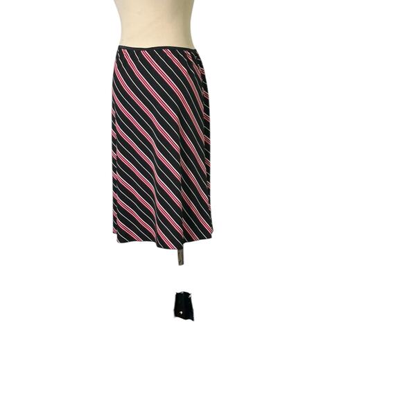 Wrapper Y2K black pink stripes pull on skirt size small - Picture 10 of 10